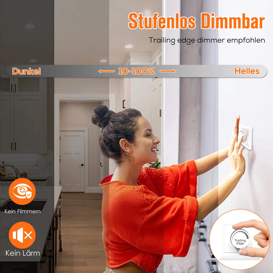 6er LED Panel Einbaustrahler IP65 3CCT Dimmbar 4W-22W Ultraflach Bad Einbauspots - Bild 4 von 4