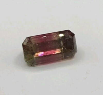 12.86 Carat Natural Watermelon Bi-Color Tourmaline Emerald Cut Gemstone