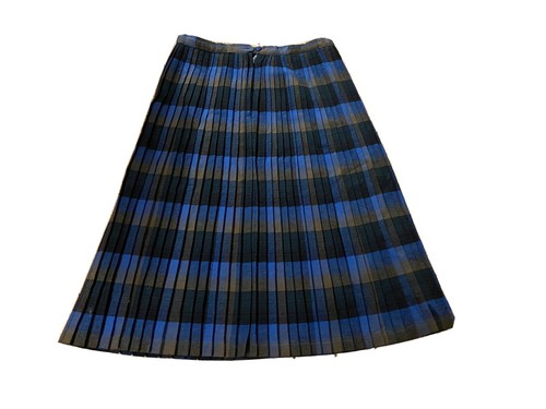 Vintage Pleated Skirt Tartan Plaid Wool 