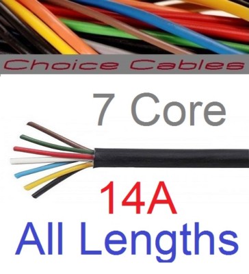 7-adriges KFZ Kabel 0,75mm 14A Abschleppkabel Anhängerkabel dünnwandig 12V 24 Amp