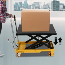 Hydraulic Lift Table 500lbs Single Scissor Lift Table Cart 28.5" Lifting Height