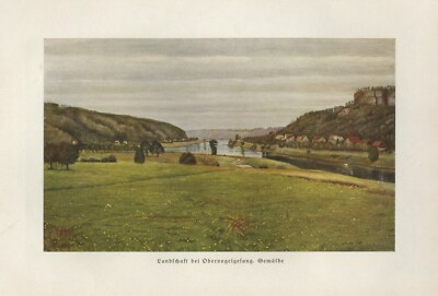 Landschaft bei Obervogelgsang Pirna Kunstdruck 1940 von Georg Siebert * Dresden