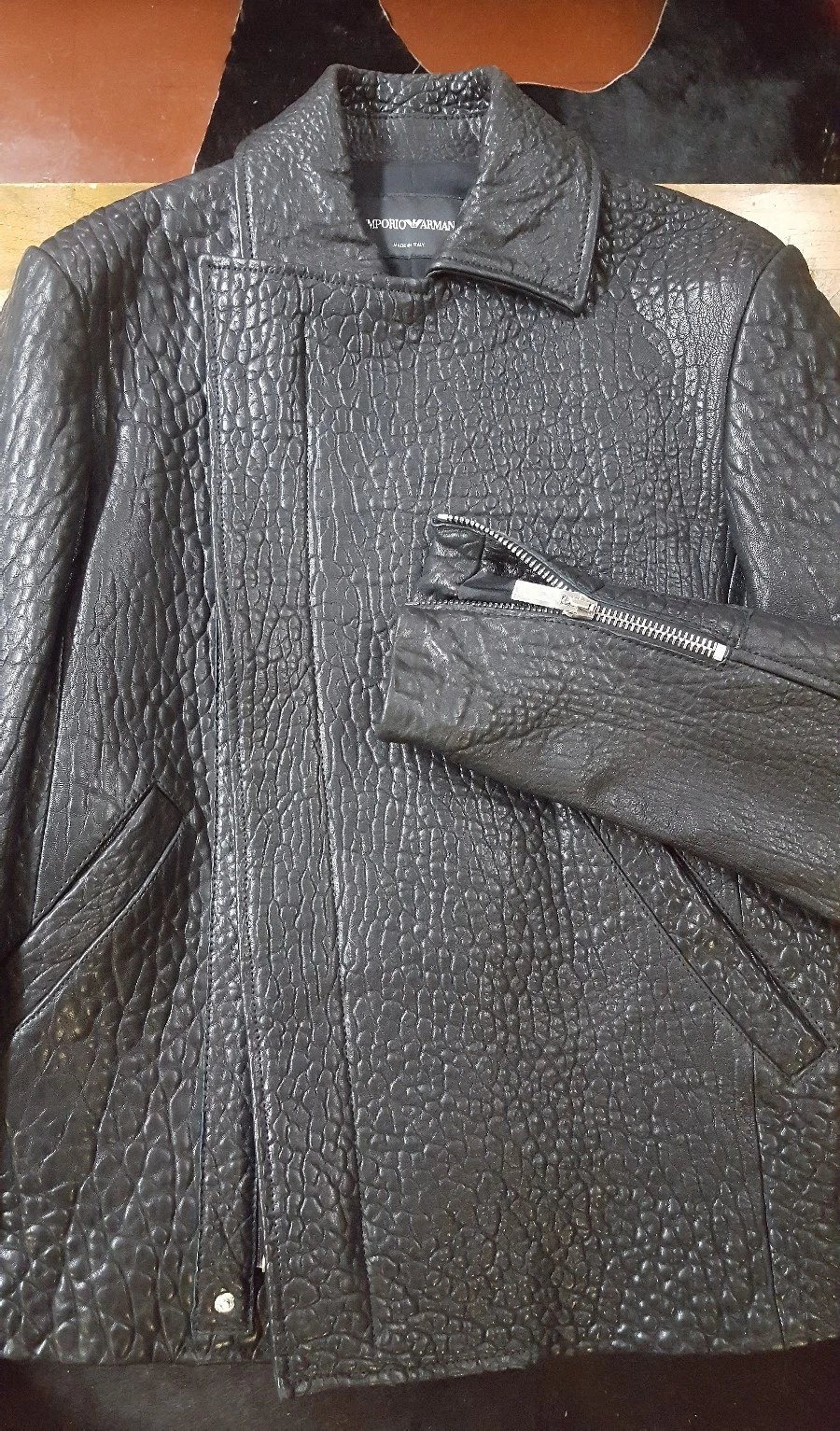 Giorgio Armani — NWT $2700 EMPORIO ARMANI OF GIORGIO ARMANI BIKER 38 36 ITALY ,