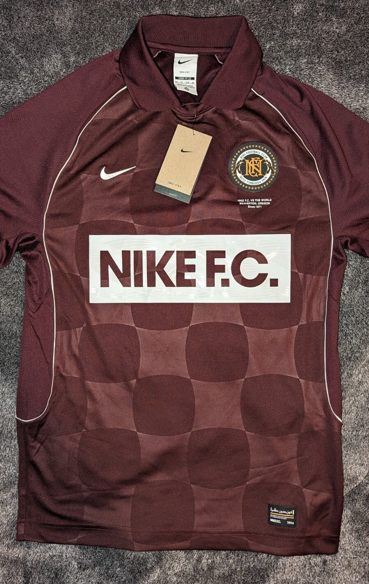 Nike Dri-FIT F.C. Men's Short-Sleeve Soccer Jersey Burgundy SZ