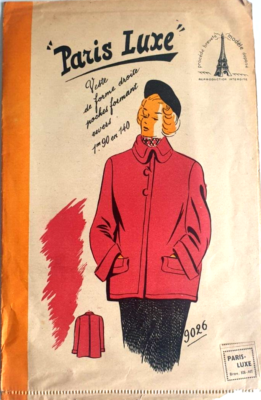 Patron Vintage Paris Luxe - Veste Taille 44 - Années 50/60 ? - Scellé, Jamais Utilisé