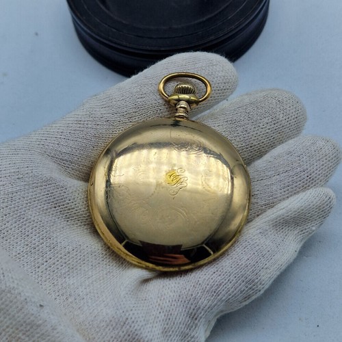 ANTIQUE WALTHAM POCKET ROLLED GOLD PAINTED DIAL WATCH 48 MM. / T094 - Picture 4 of 4