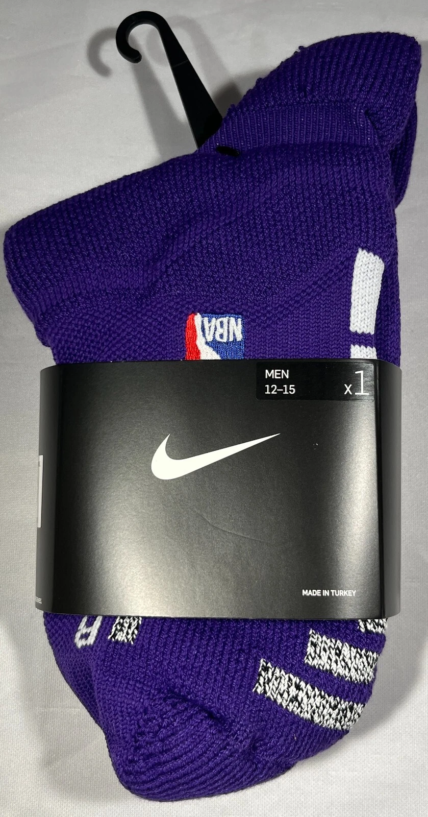 Nike NBA Authentics Ankle Socks - Purple/White - XL (Men 12-15) - PSK656-505