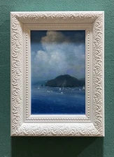 Original  oil canvas fiberboard ”From a bird’s eye viev“ 10x15cm Borisenko