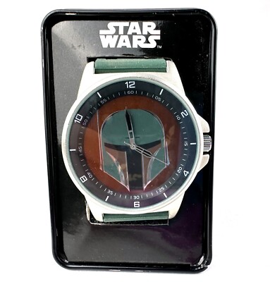 Disney Star Wars Boba Fett Accutime Watch Analog Green Silicone Band.