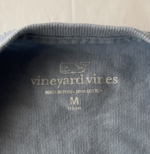 Vineyard Vines T-shirt Boys M 12 14 Long Sleeve Vintage Whale Pocket Light Blue - Picture 3 of 4