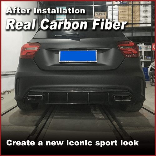 REAL CARBON Rear Bumper Diffuser Wing Lip for Mercedes A Class W176 A200 A45 - Picture 3 of 12