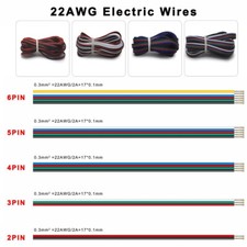 22AWG 2pin 3pin 4pin 5pin 6pin Flexible Led Cable Connector Wires For led strip