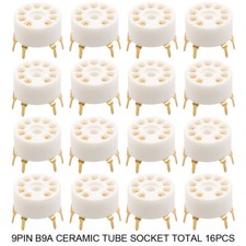 16Pcs 9 Pin Ceramic Tube Socket for 12AX7 EL84 5670 6922 12AU7 Audio PCB Mount