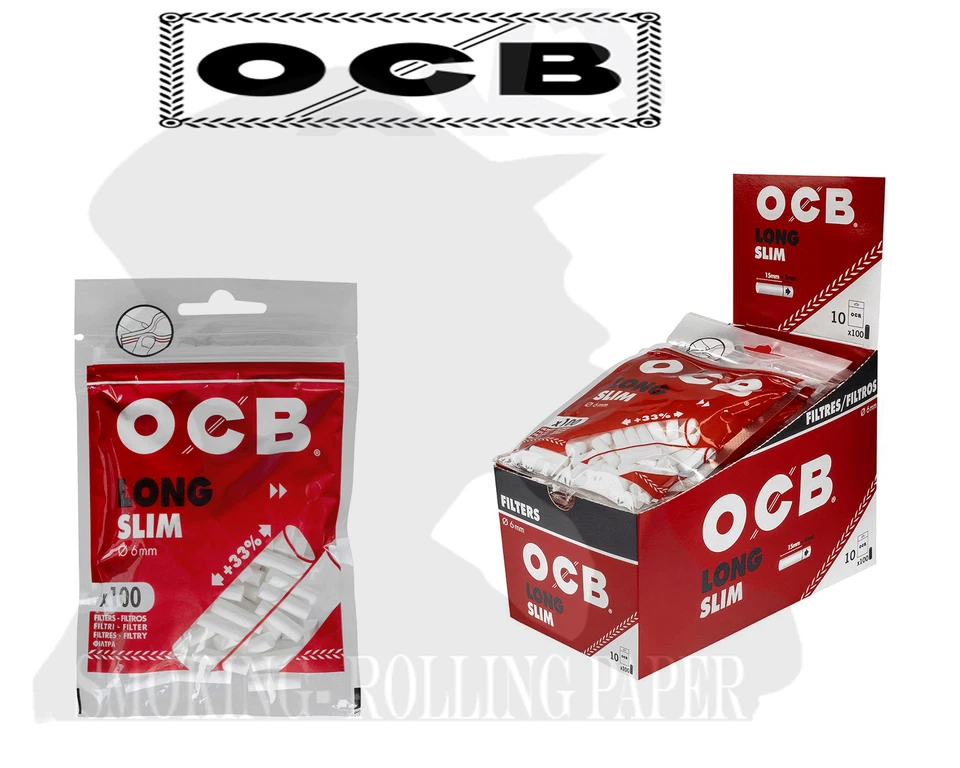 FILTRI OCB Slim 6mm 20mm Extra Long lunghi FILTRE 10 BUSTINE DA 100 FILTRINI