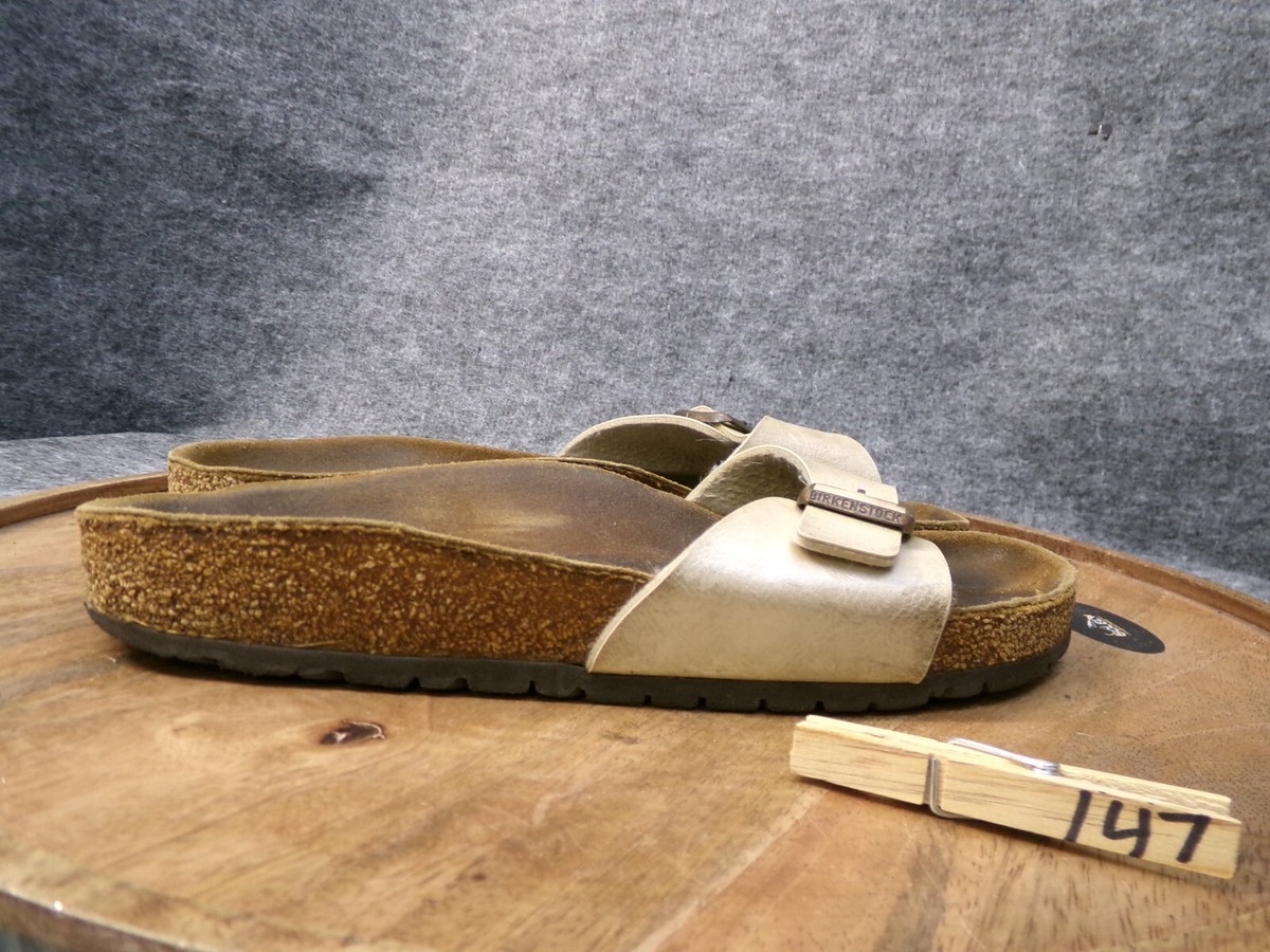 Birkenstock Women's Madrid Pearl White Birko-Flor Slides Sandals