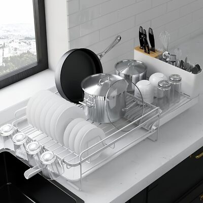 Large Dish Drying Rack - Extendable Dish Rack, Multifunctional Dish Rack