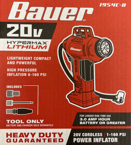 NEW*BAUER 20V Hypermax Cordless 0-160 PSI Power Inflator Pump TOOL ONLY ...