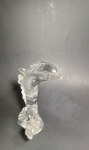 Lennox 1994 Fine Crystal Dolphin Sculpture 7" Lennox 1994 Engraved on Bottom - Picture 13 of 21