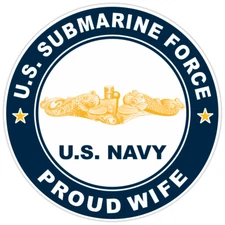 US Submarine Force Proud Wife Gold Dolphins Bumper Sticker Military Decal 5"