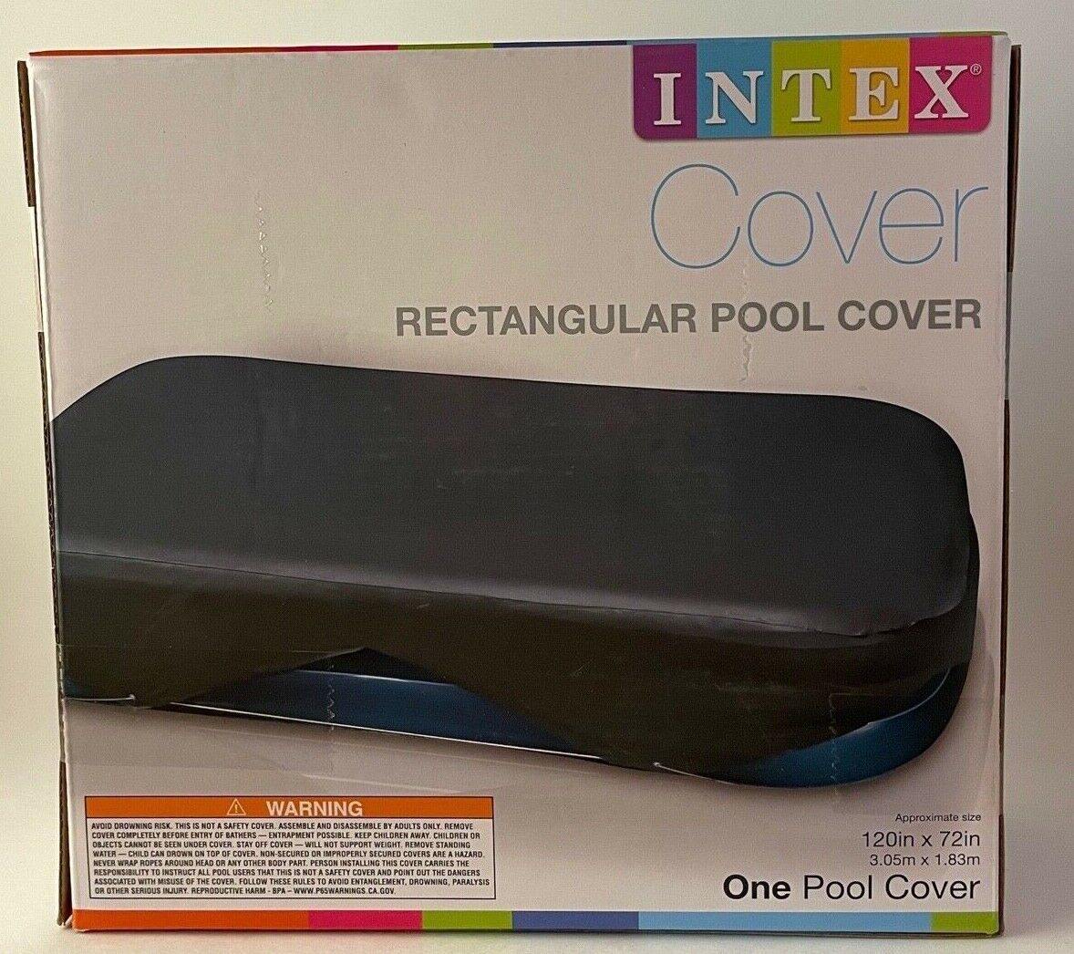 Intex Deluxe Rectangular Pool Cover San Francisco Mall for 58412EP Centers Swim