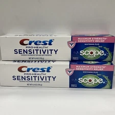 2 Crest Pro-Health Sensitivity Whitening Toothpaste Scope Minty Fresh 6 Oz 04/25