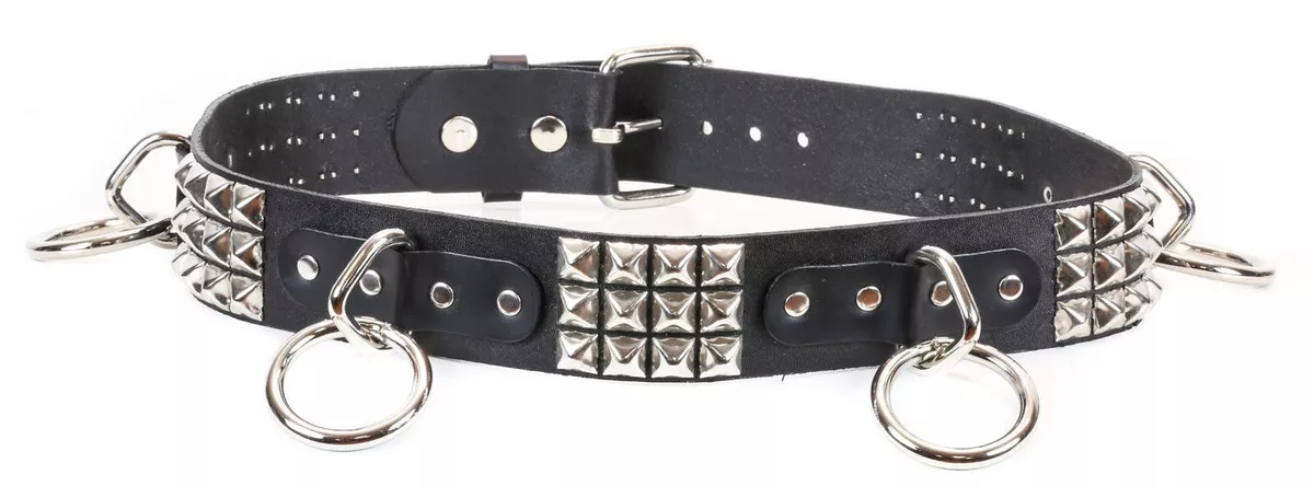 Studded O Ring Bondage Belt Leather Punk Goth Metal Rock Garage Metal Sin  City 2