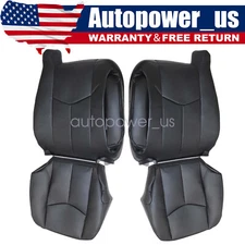 Driver & Passenger Bottom & Top Seat Cover For 2003-2006 Chevy Silverado Tahoe