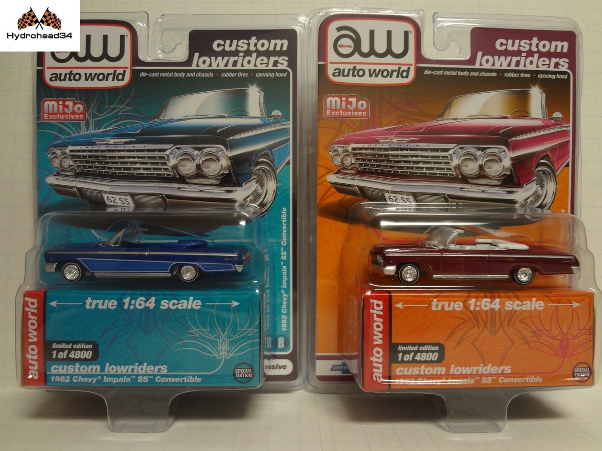 Auto World 1962 Chevy Impala SS Covertible Set of 2 MiJO Custom
