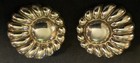 Vintage Large Round 925 Sterling Silver Taxco ClipOn Embossed Statement Earrings — photo 2