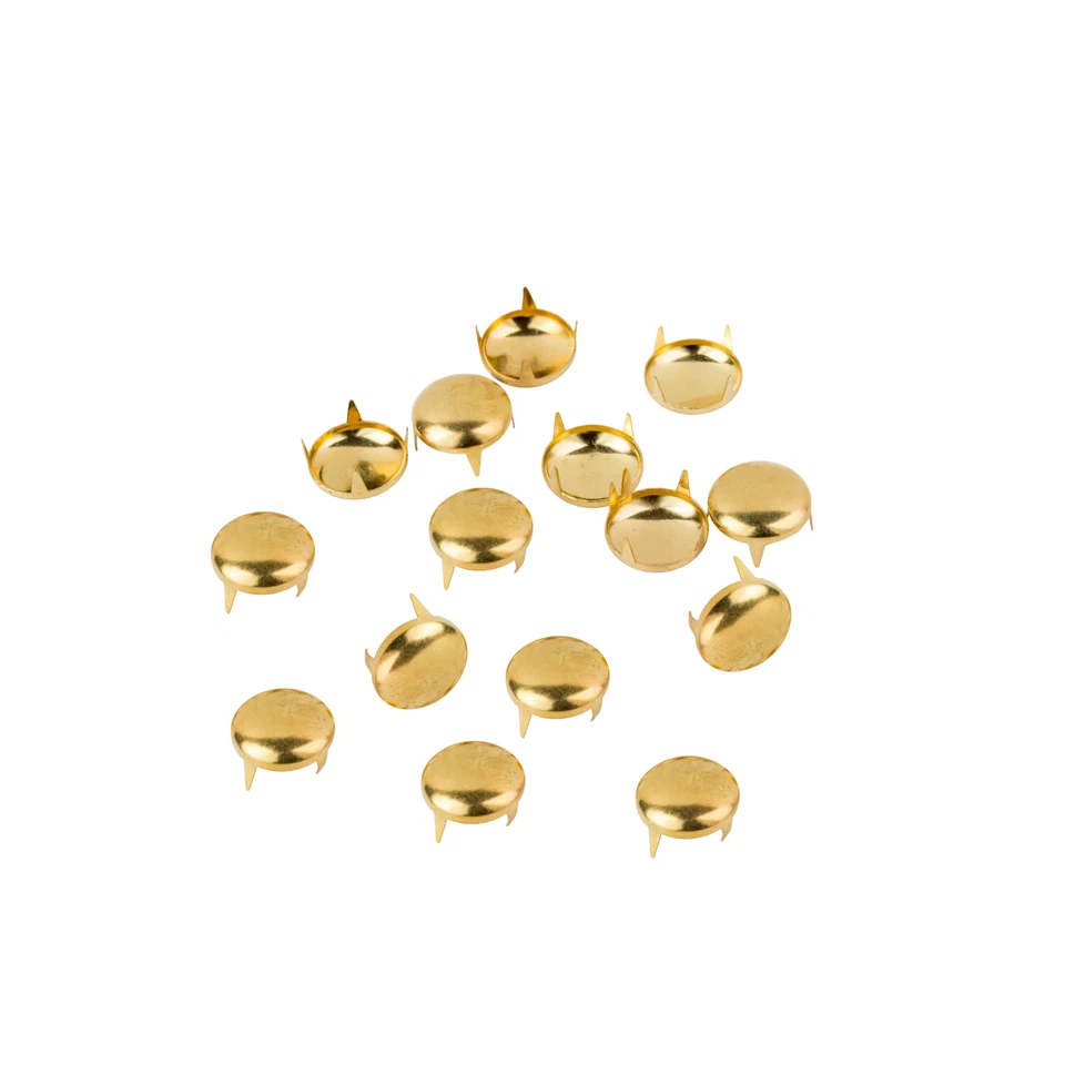 Oro Hierro Redondas Tachuelas Con 4 Clavijas 7mm 9mm para Cuero Manualidades DIY - Imagen 2 de 4