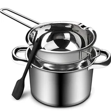 1000ML/1QT Double Boiler Chocolate Melting Pot with 2.3 QT 304 Stainless 