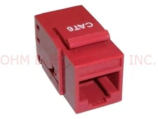 Lot of 10 - RED Cat.6 RJ45 TOOLLESS Keystone Jack - Vanco 820813