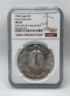 1986 American Silver Eagle First Year NGC EARLY PRODUCTION US Mint Sealed Box