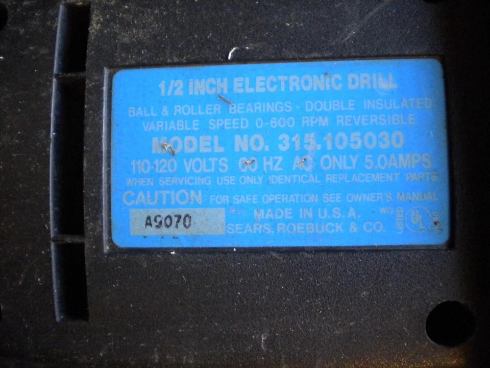Мощная дрель Sears Craftsman 1/2 дюйма 315.105030 и чехол - Изображение 3 из 4
