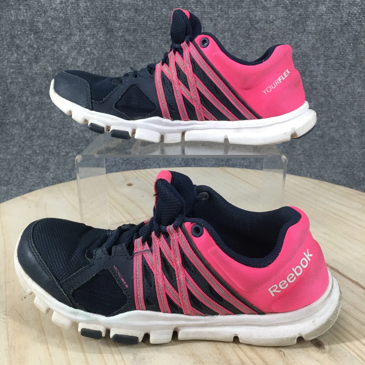 Reebok Shoes Womens 6.5 Yourflex Train Micro Web Low Sneakers Blue Mesh Lace Up