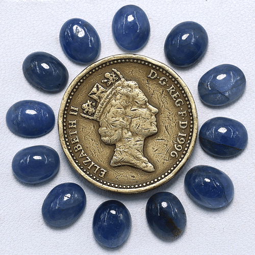 Zafiro azul natural 12 piezas piedras preciosas cabujón ovalado de alta calidad 7,6-8 mm sin tratar - Imagen 11 de 14