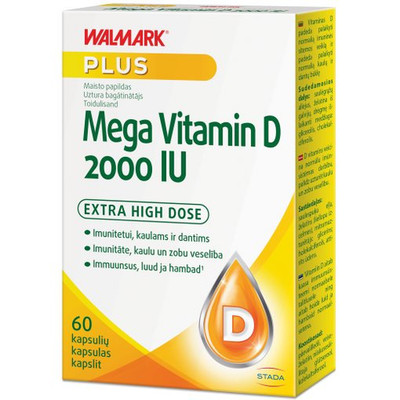 Vitamin D Walmark Mega Vitamin D3 2000 IE, 60 Kapseln