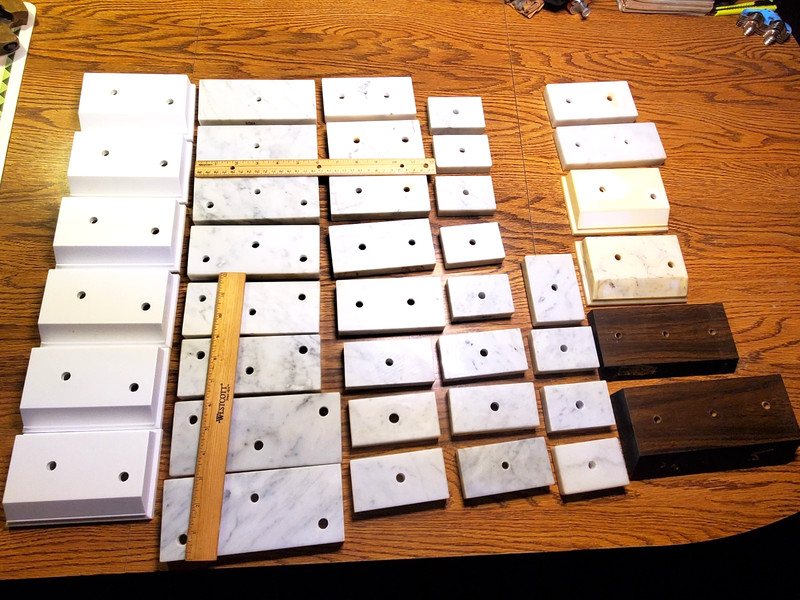LARGE Lot of 40 Marble and Plastic Trophy Bottom Bases for Parts or Repair, L@@K