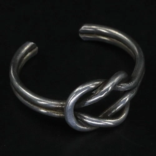 VTG Sterling Silver - Braided Love Knot Cuff Ring Size 5.5 - 2g