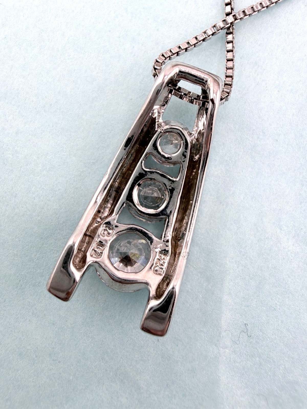 925 Solid Sterling Silver Three Stone Moissanite … - image 5