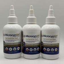 3 Pack MicrocynAH Cat Eye & Ear Wash 3oz. Exp. 03/2028+