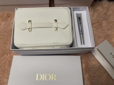 Dior Platinum Gift White Makeup Train Case with cream Hyalushot Wrinkle 