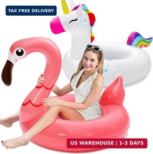 SLOOSH 2-Pack Unicorn Flamingo Pool Floats - Inflatable Pool Floaties Swimming P