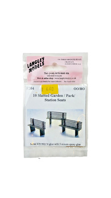 LANGLEY MODELS OO/HO SCALE - F204 - 10 GARTEN PARKBÄNKE (UNLACKIERTES METALL)