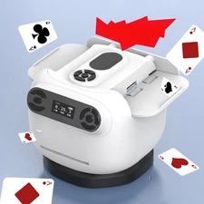 Automatic Card Shuffler and Dealer, 2 in 1 360° Rotating Card Shuffling+Dealing