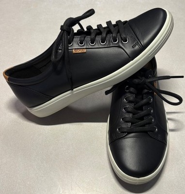 Women's ECCO Soft 7 Leather Sneaker Black 430003 01001