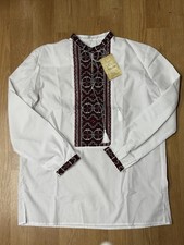 Ukrainian Hand Embroidered shirt for men Vyshyvanka XL Zipper New Unique