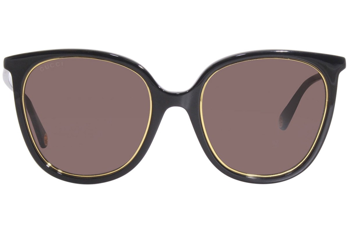 サングラス GUCCI Gucci - GG1076S - 002 (GG1076S 002 BLACK BLACK BROWN) Gucci GG1076S 002 Sunglasses Women's Black/Brown Lenses