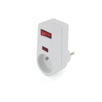 Steckdose, Überspannungsschutz, 1 x 16 A, 3500 W, 250 V, Weiß   On/Off