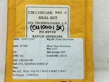 DTL TECHNOLOGIES CM11001SK REV C SEAL KIT VALVE 3 WAY 4 PORT CM10001SK